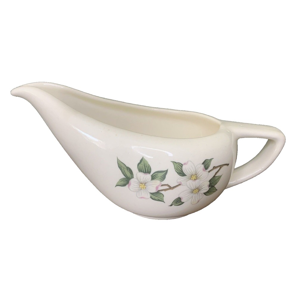 Vtg Syracuse China Gravy Boat Dish Dogwood with Handle Spout 10 oz Not marked